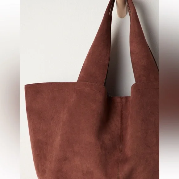 NWT Free People Blair Reversible Vegan Suede Tote - Picture 2 of 8